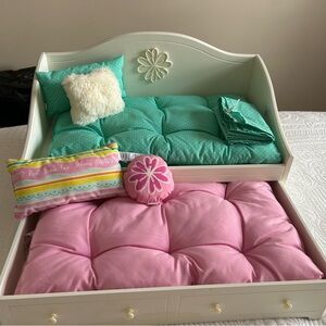 Pink and Green Doll Bedding Set